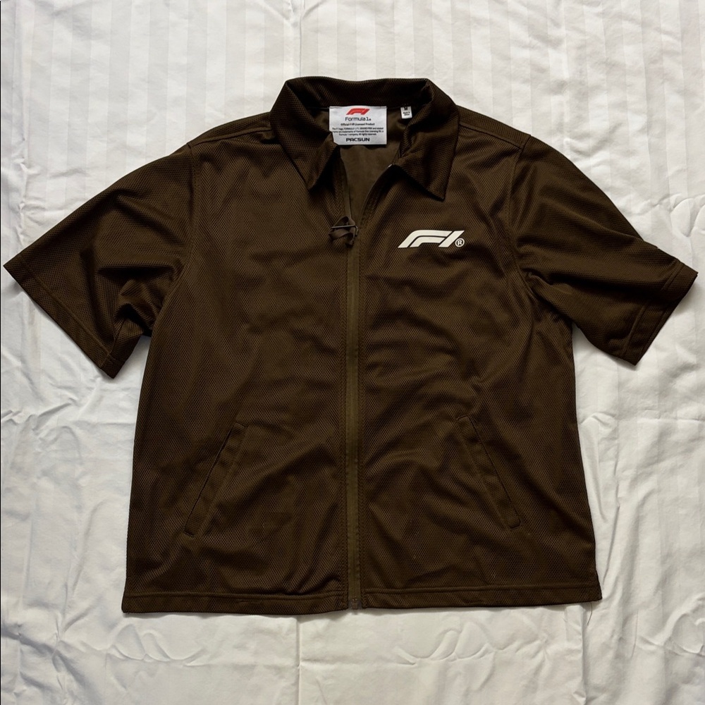 PacSun Brown Formula 1 Logo Polo